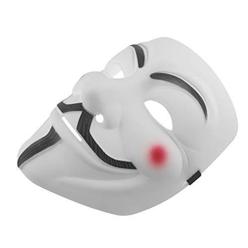 Udekit V for Vendetta Hacker Mask – Movie Accurate Adjustable PVC Cosplay Mask for Adults and Kids