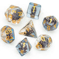 UDIXI 7-Die Polyhedral D&D Dice Set with Vintage Sailboat – Resin RPG Dice with Velvet Bag