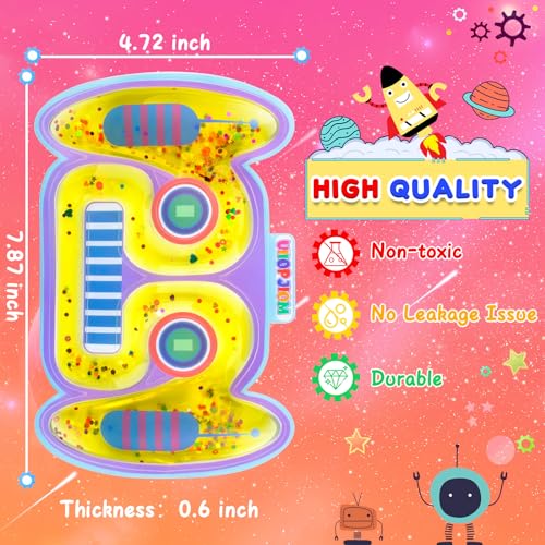 UIIOPJIOM 2-Pack Robot Fidget Tubes – Sensory Squishy Toys for Autism, ADHD, Travel & Easter Baskets (Blue & Yellow)