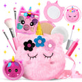 ULOVEME Kids Washable Makeup Kit for Girls 4-6 with Pink Coin Purse – Non-Toxic Real Makeup Toy