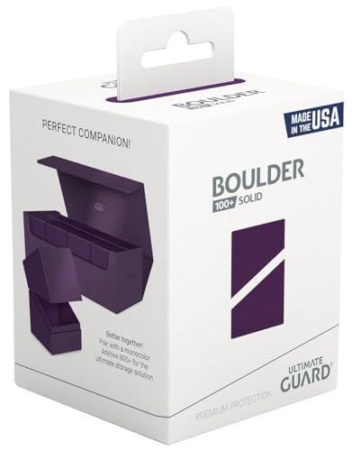 Ultimate Guard Boulder Solid 100+ Deck Case – Purple, Holds 100 Double-Sleeved or 120 Single-Sleeved Cards