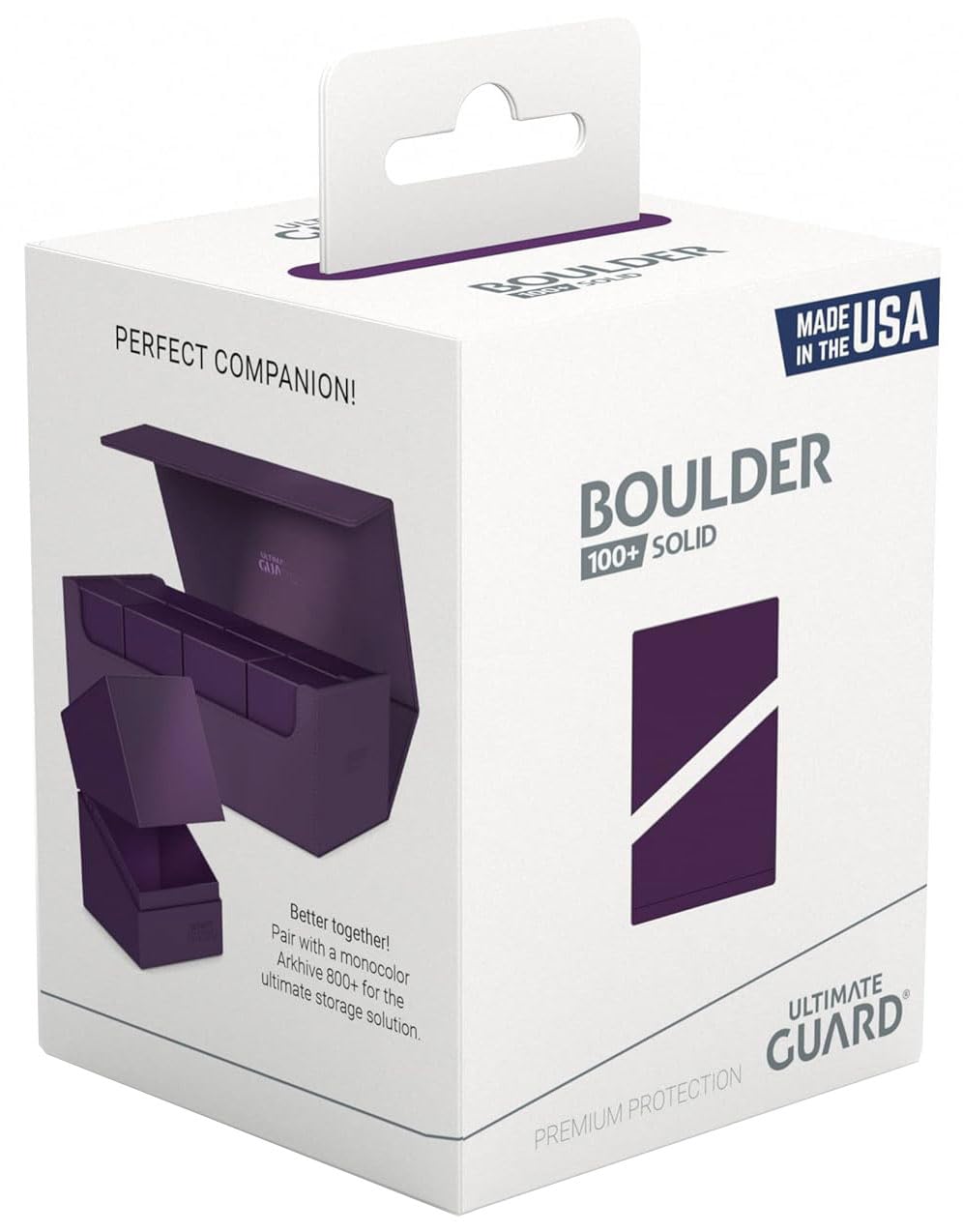 Ultimate Guard Boulder Solid 100+ Deck Case – Purple, Holds 100 Double-Sleeved or 120 Single-Sleeved Cards