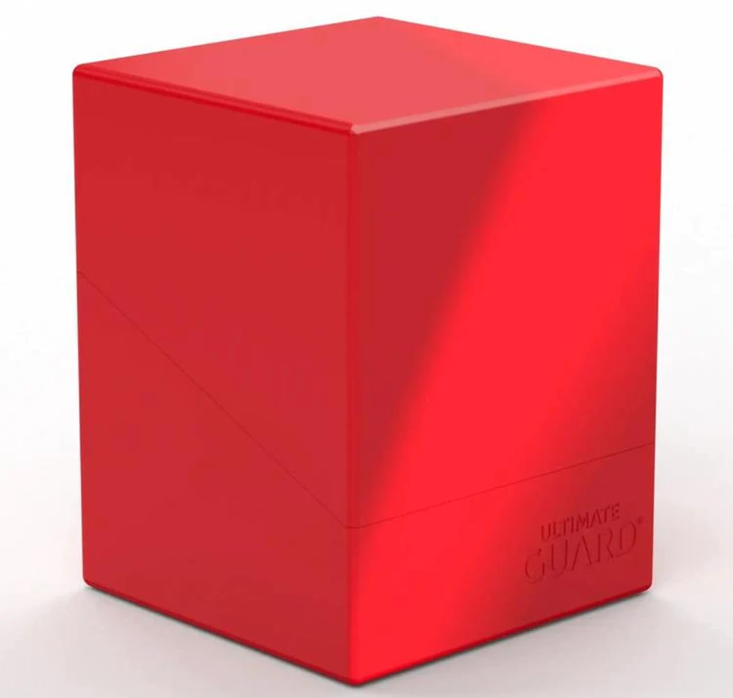 Ultimate Guard Boulder Solid 100+ Deck Case (Red) – Holds 100 Double-Sleeved TCG Cards, Secure & Durable