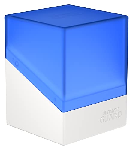 Ultimate Guard Boulder Synergy 100+ Deck Case - White/Blue - Holds 100 Double-Sleeved Cards - Secure Plastic Storage