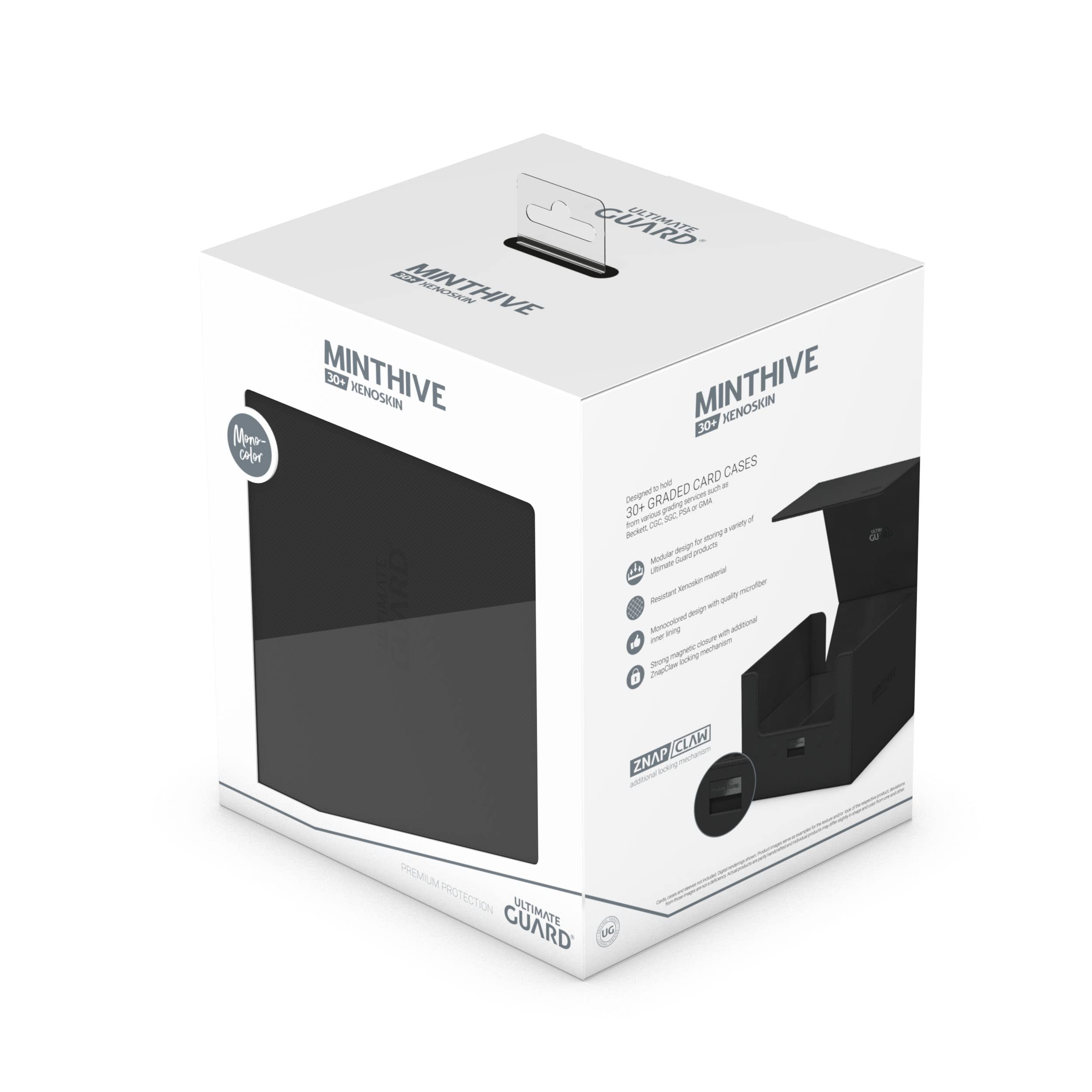 Ultimate Guard Minthive 30+ Deck Case - Black Xenoskin, Holds 30 Magnetic Card Cases, Secure ZnapClaw Lock
