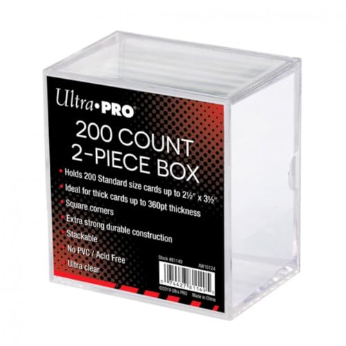 Ultra Pro 2-Piece 4-Compartment Clear Card Storage Box for Trading Cards