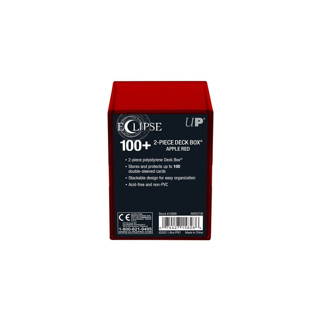 Ultra Pro Eclipse 2-Piece Deck Box Apple Red - Holds 100+ Double-Sleeved Cards for MTG, Pokemon, Sports Cards