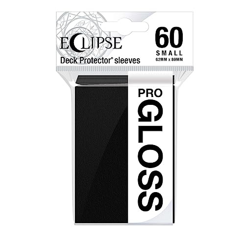 Ultra Pro Eclipse Gloss Small Sleeves – 60 Pack, Jet Black for Yu-Gi-Oh! Cards