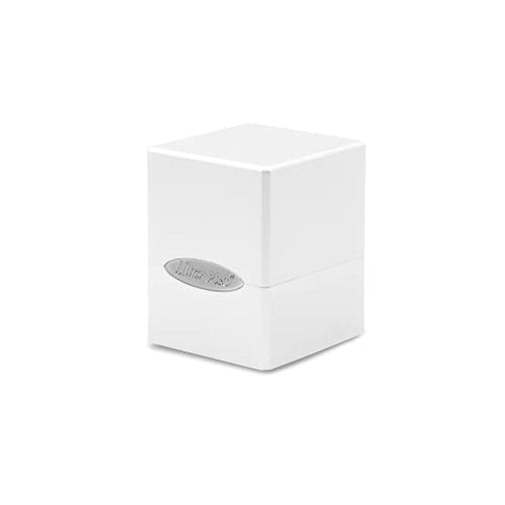 Ultra Pro Satin Cube Deck Box Arctic White – Durable Card Storage for 100+ Double-Sleeved Cards