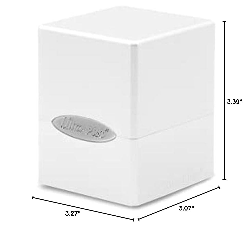 Ultra Pro Satin Cube Deck Box Arctic White – Durable Card Storage for 100+ Double-Sleeved Cards