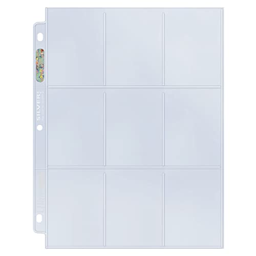 Ultra Pro Silver Series 9-Pocket Page Protectors - Archival, Acid-Free, 50 Pack