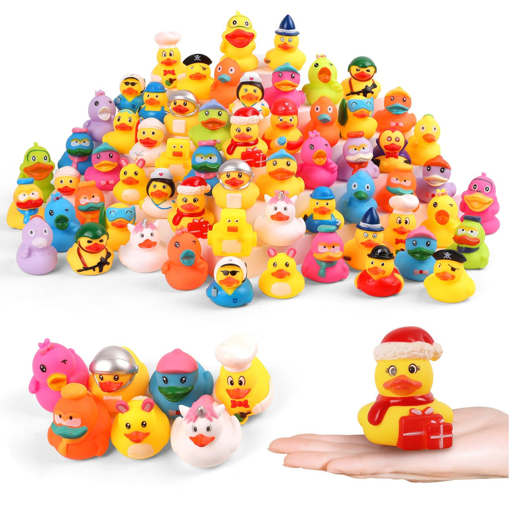 Umbresen 25-Pack Assorted Rubber Ducks – 2-Inch Mini Duckies for Jeep Ducking, Bath Toys, and Party Favors