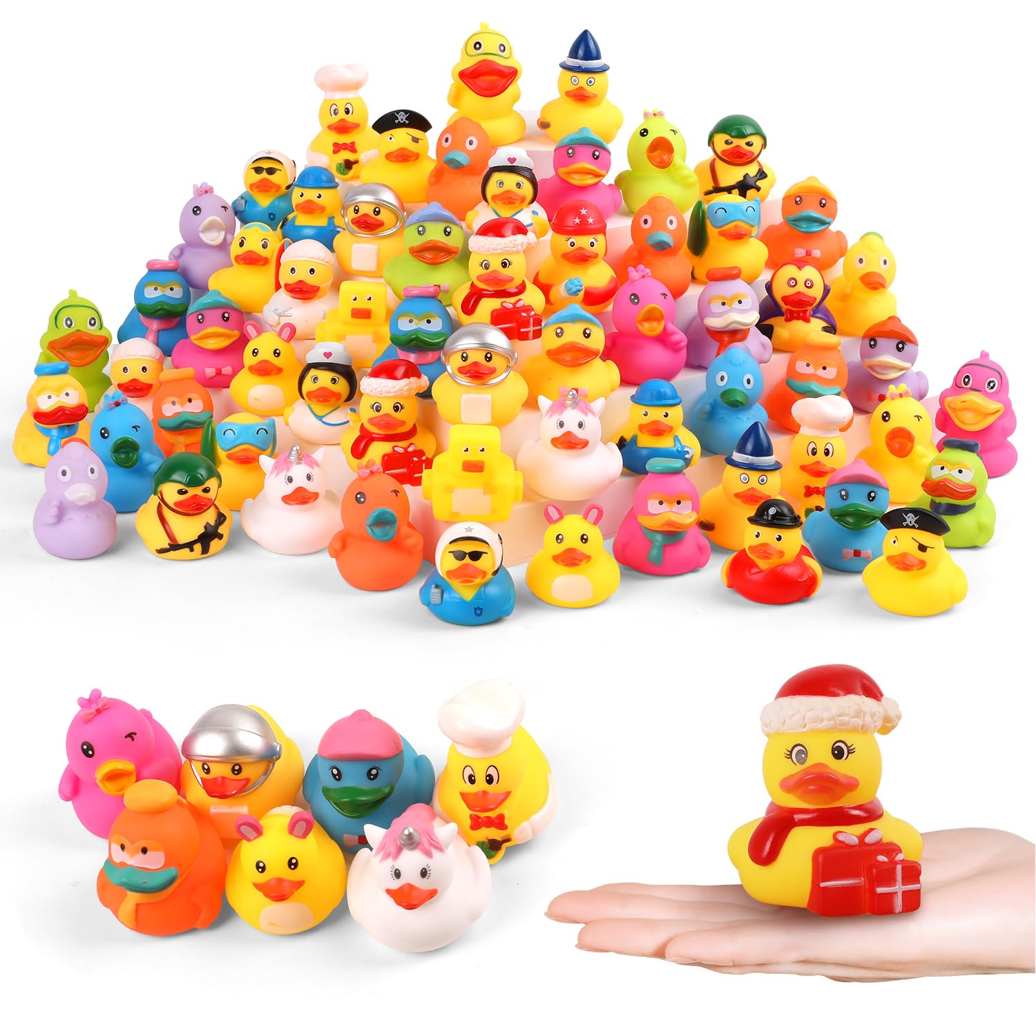 Umbresen 25-Pack Assorted Rubber Ducks – 2-Inch Mini Duckies for Jeep Ducking, Bath Toys, and Party Favors