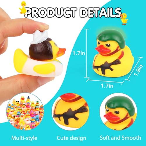Umbresen 25-Pack Assorted Rubber Ducks – 2-Inch Mini Duckies for Jeep Ducking, Bath Toys, and Party Favors