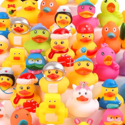 Umbresen 25-Pack Assorted Rubber Ducks – 2-Inch Mini Duckies for Jeep Ducking, Bath Toys, and Party Favors