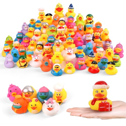 Umbresen 25-Pack Assorted Rubber Ducks – 2-Inch Mini Duckies for Jeep Ducking, Bath Toys, and Party Favors