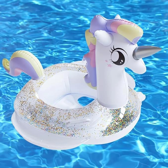 Umbresen Baby Swimming Float – Inflatable Unicorn Swim Ring for Toddlers 8-48 Months, 44lb Capacity