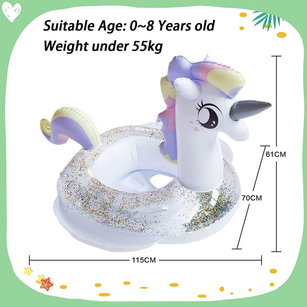 Umbresen Baby Swimming Float – Inflatable Unicorn Swim Ring for Toddlers 8-48 Months, 44lb Capacity