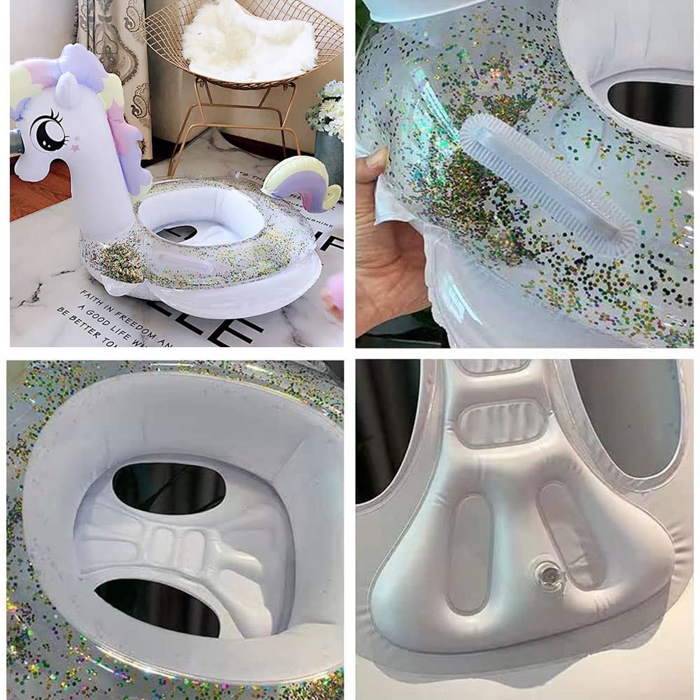 Umbresen Baby Swimming Float – Inflatable Unicorn Swim Ring for Toddlers 8-48 Months, 44lb Capacity
