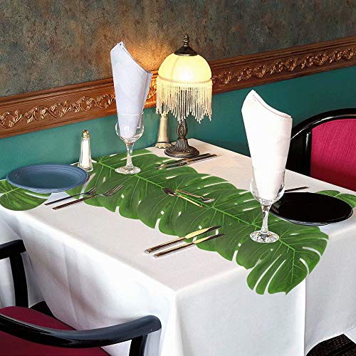 UMIKU 60-Piece Tropical Party Decorations Set: 36 Palm Leaves & 24 Hibiscus Flowers for Hawaiian Luau, Jungle, or Beach Theme Parties
