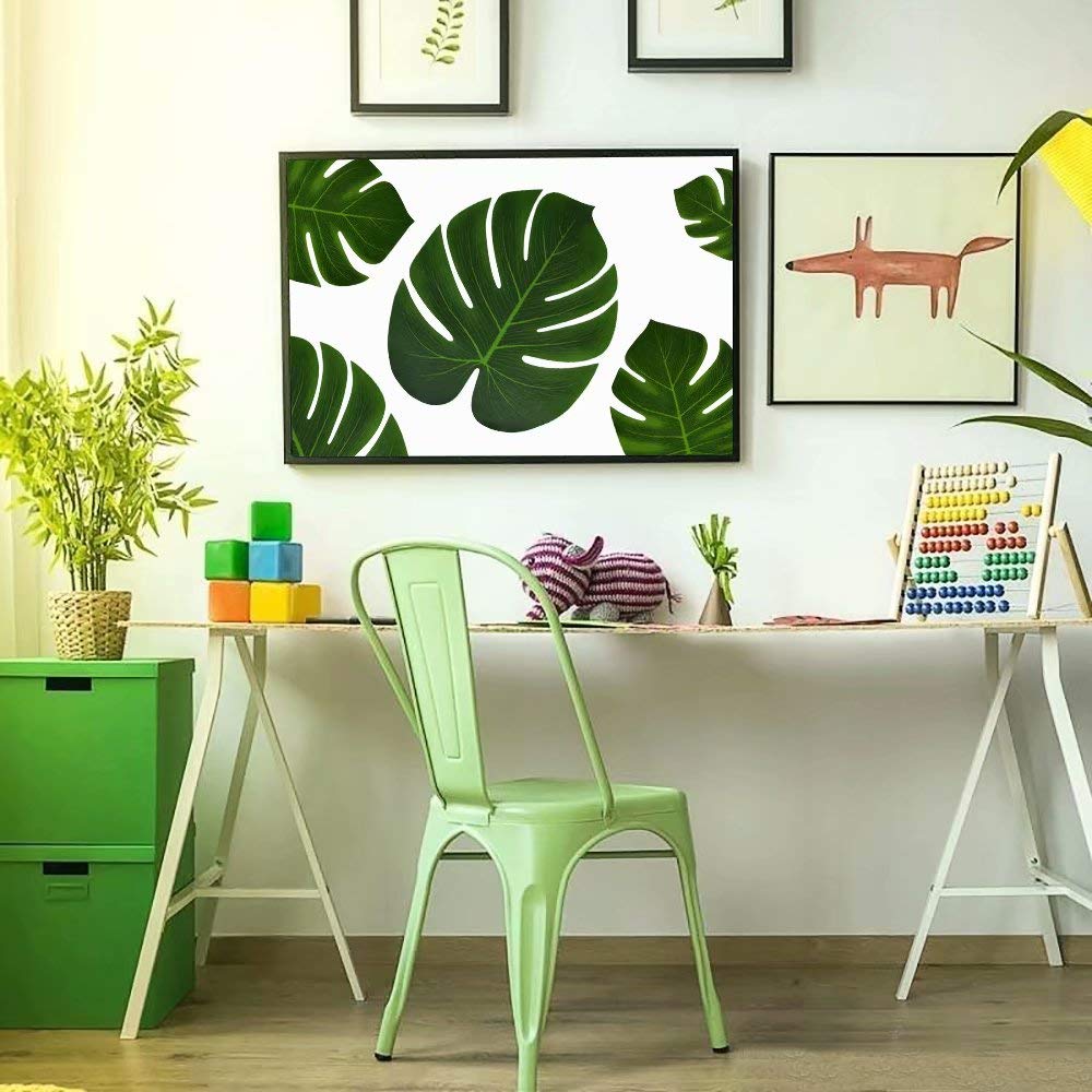 UMIKU 60-Piece Tropical Party Decorations Set: 36 Palm Leaves & 24 Hibiscus Flowers for Hawaiian Luau, Jungle, or Beach Theme Parties