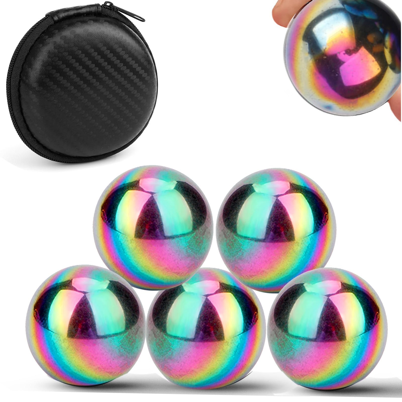 Umnodobn 1.26-Inch Large Magnet Balls - 4 Pack Fidget Toy with Carry Case - Desk Decor for Adults