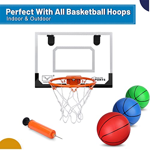 Umnodobn 4-Pack 6-Inch Mini Basketballs – Soft PVC Rubber Balls for Indoor Hoops, Includes Air Pump