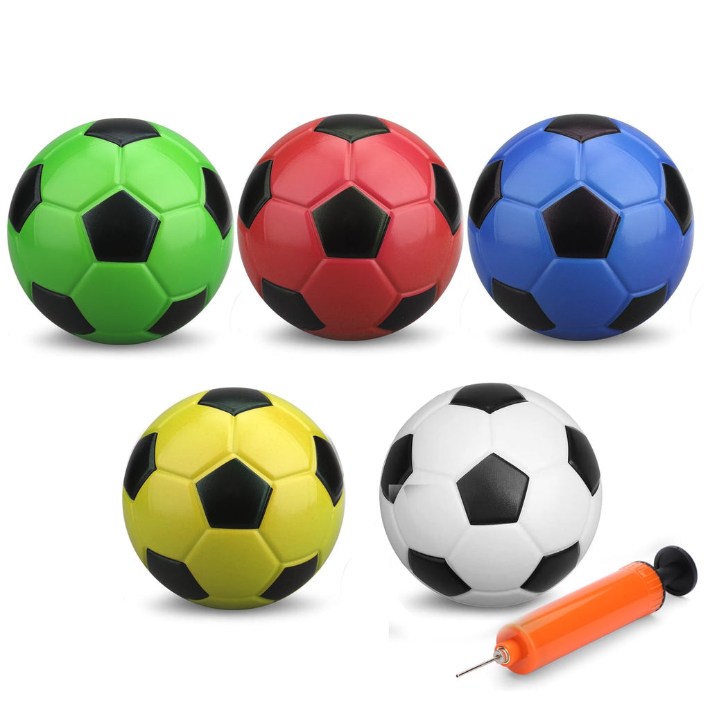 Umnodobn 5-Pack 6-Inch Mini Soccer Balls with Pump - Soft PVC Toddler Toy for Indoor Outdoor Play