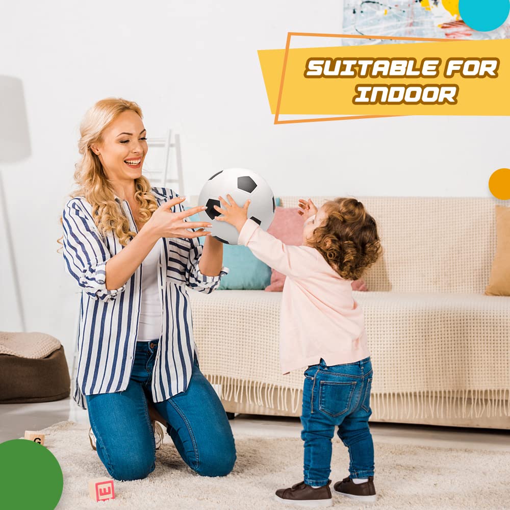 Umnodobn 5-Pack 6-Inch Mini Soccer Balls with Pump - Soft PVC Toddler Toy for Indoor Outdoor Play