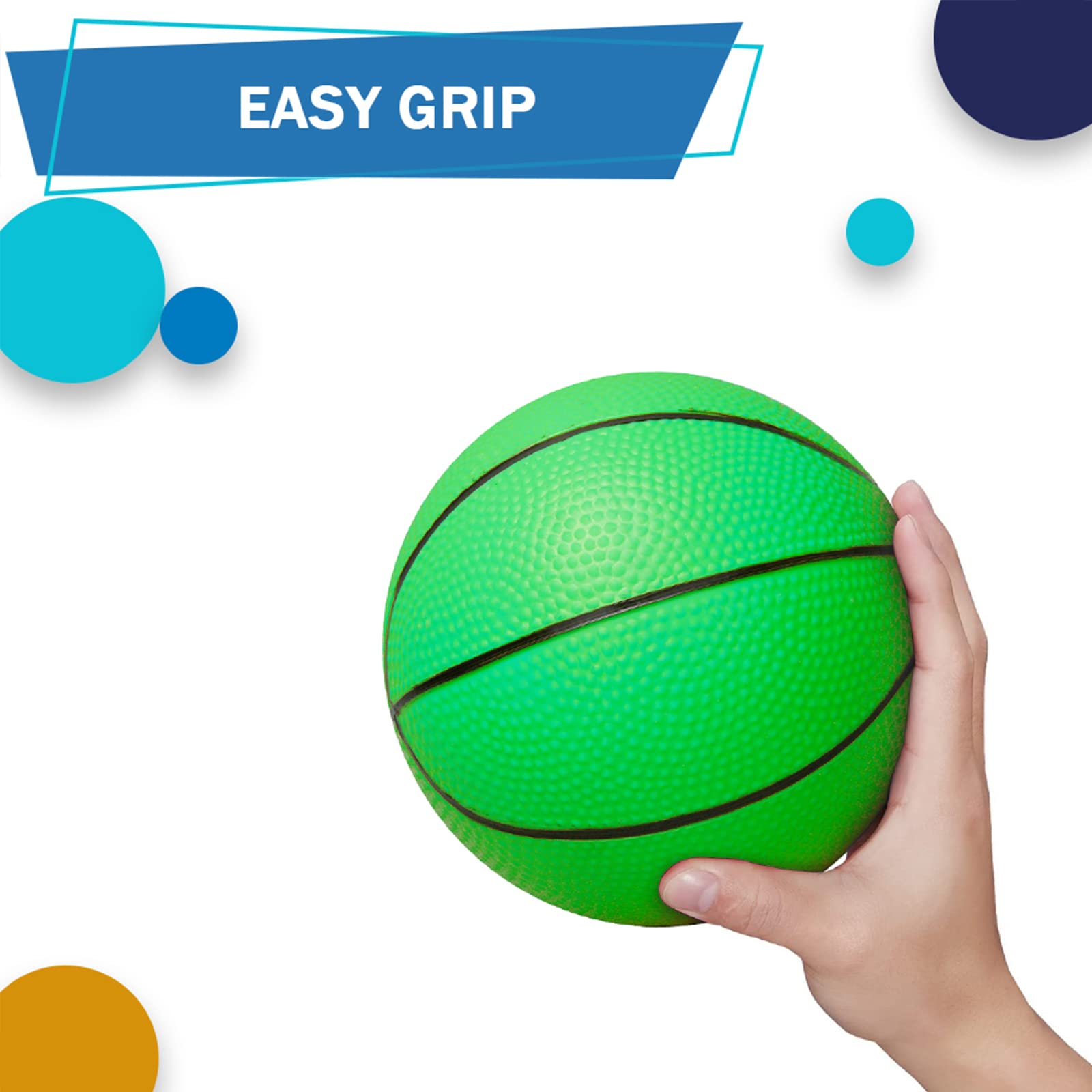 Umnodobn 6-Pack 5-Inch Water Basketballs for Pool, Indoor, and Outdoor Play – Soft Rubber Mini Balls with Air Pump