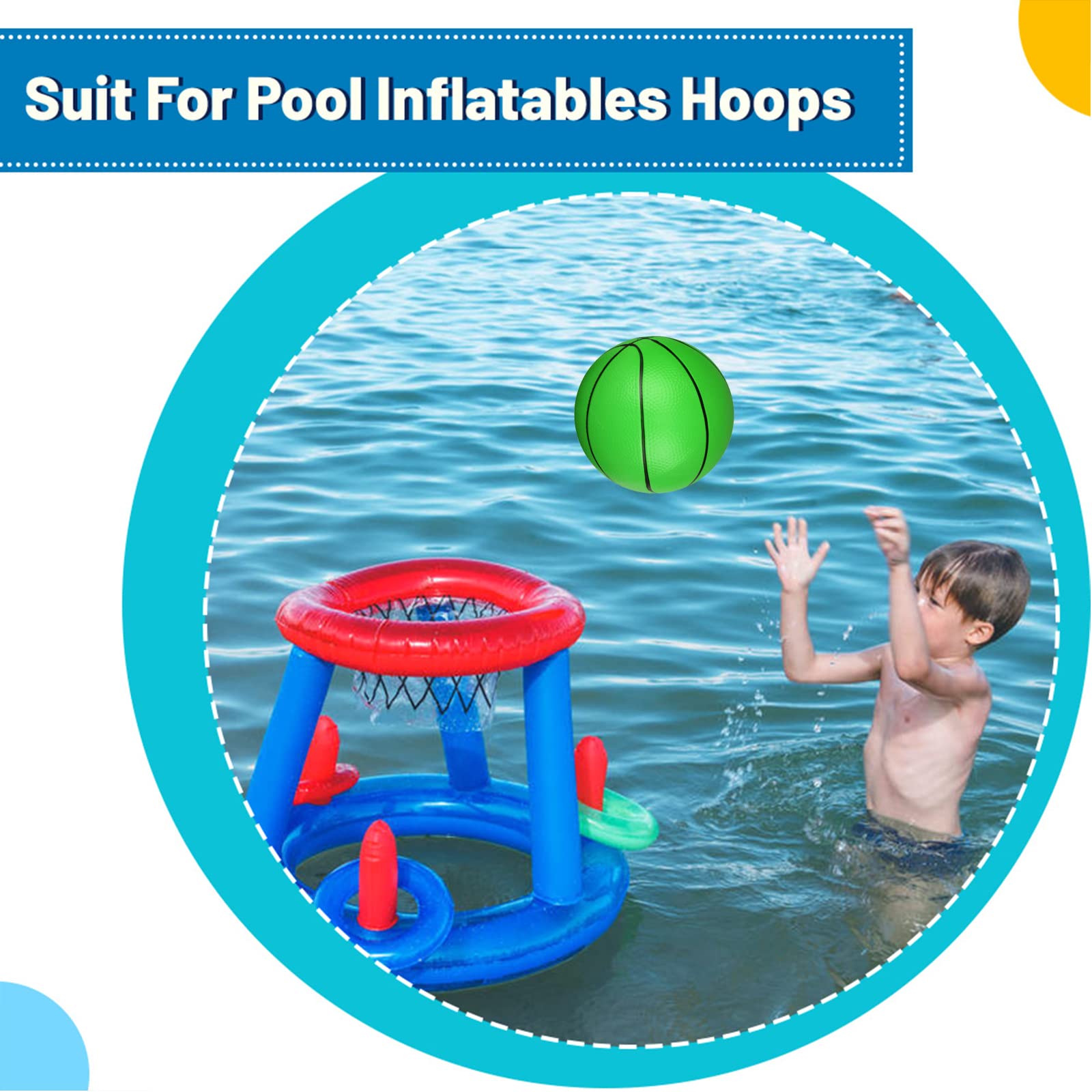 Umnodobn 6-Pack 5-Inch Water Basketballs for Pool, Indoor, and Outdoor Play – Soft Rubber Mini Balls with Air Pump