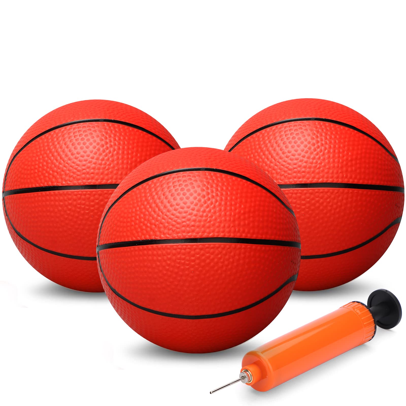 Umnodobn 7-Inch Mini Basketball for Indoor Hoops – Soft PVC Inflatable Ball for Kids & Adults (Red)