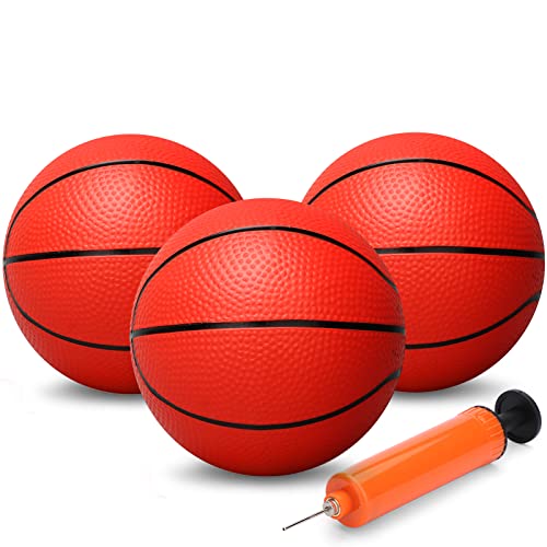 Umnodobn 7-Inch Mini Basketball for Indoor Hoops – Soft PVC Inflatable Ball for Kids & Adults (Red)