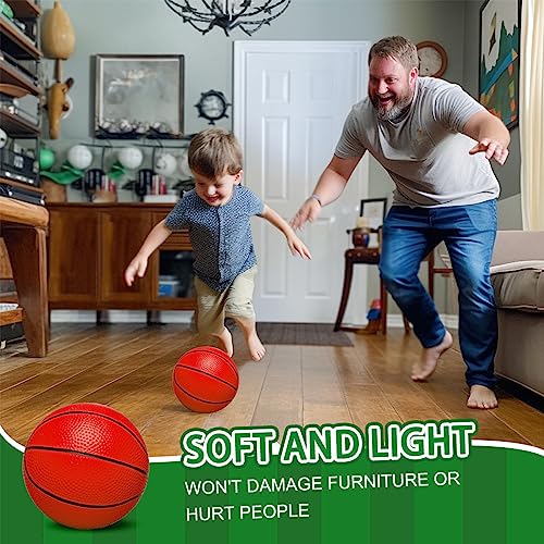 Umnodobn 7-Inch Mini Basketball for Indoor Hoops – Soft PVC Inflatable Ball for Kids & Adults (Red)