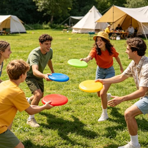 Umnodobn 8-Pack Jumbo Flying Discs - 8.7 Inch Soft Beach Toys for Outdoor Fun - Gift Set for Kids and Adults
