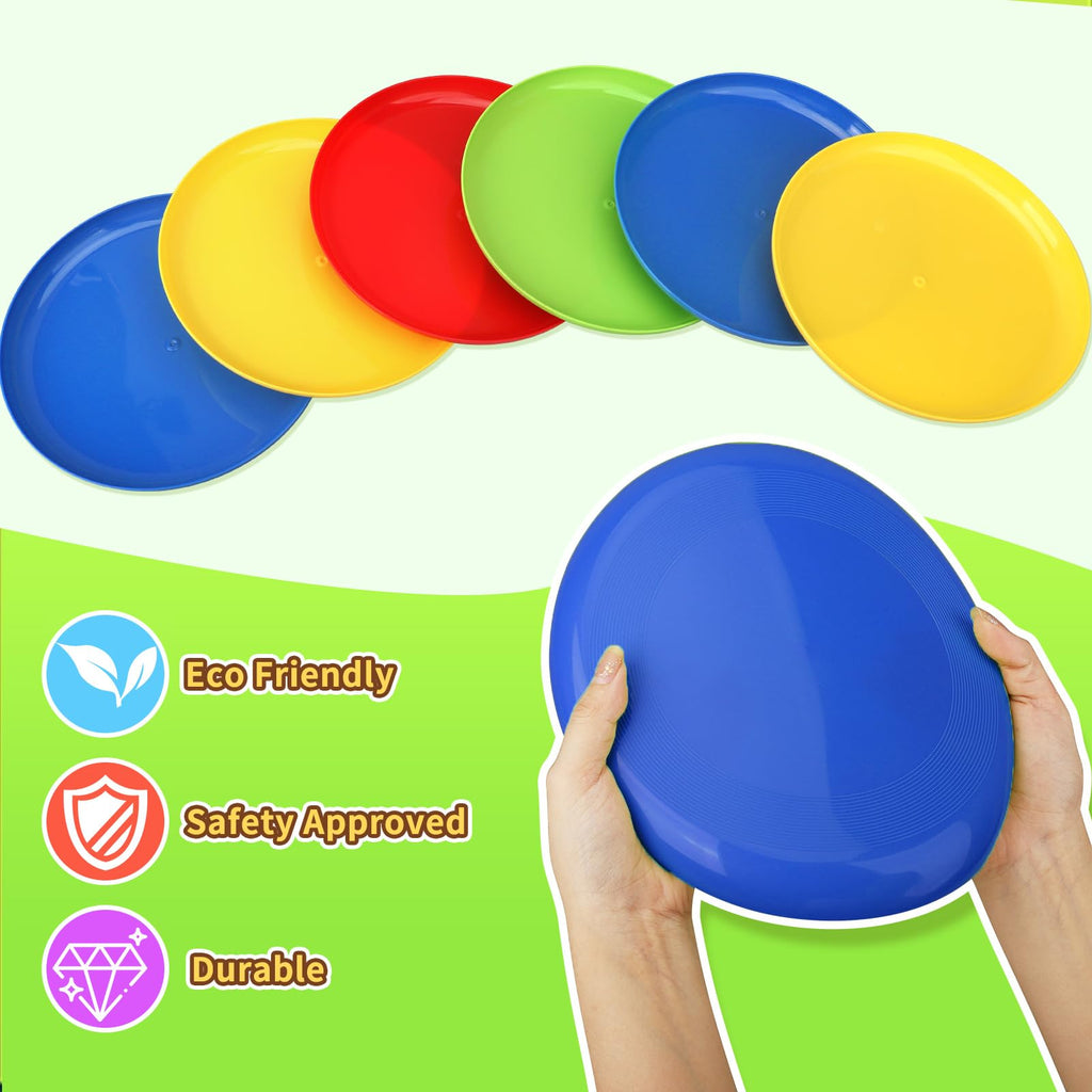 Umnodobn 8-Pack Jumbo Flying Discs - 8.7 Inch Soft Beach Toys for Outdoor Fun - Gift Set for Kids and Adults
