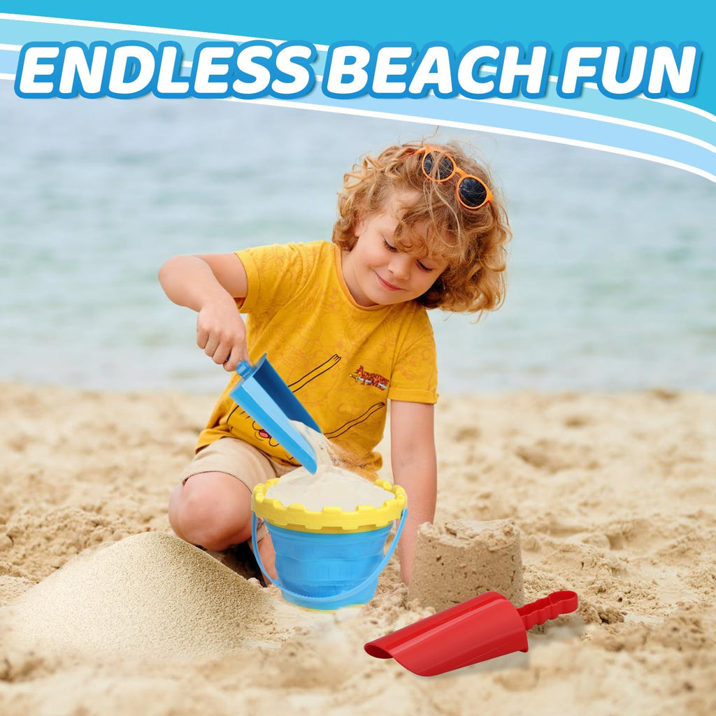 Umnodobn 9-Inch Jumbo Beach Sand Shovels Set of 3 – Large ABS Plastic Scoops for Kids and Adults