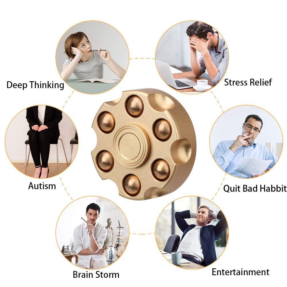 Umnodobn Alloy Metal Fidget Spinner – Gold Dodecahedron Stress Relief Toy for Adults & Kids