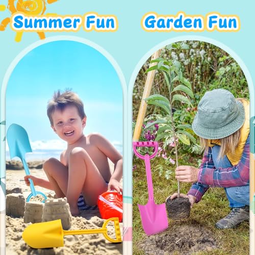 Umnodobn Large 16-Inch Beach Sand Shovels (3 Pack) - Heavy-Duty ABS Plastic Scoops for Kids and Adults