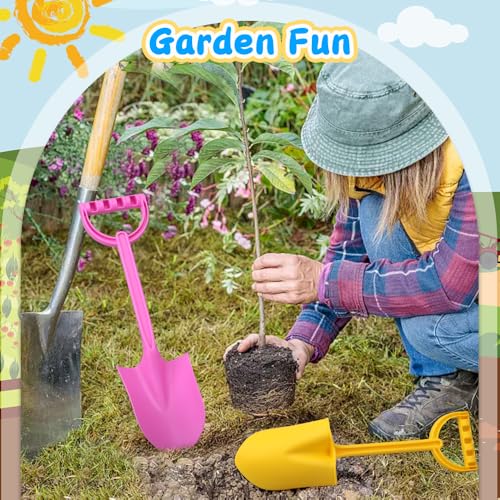 Umnodobn Large 16-Inch Beach Sand Shovels (3 Pack) - Heavy-Duty ABS Plastic Scoops for Kids and Adults