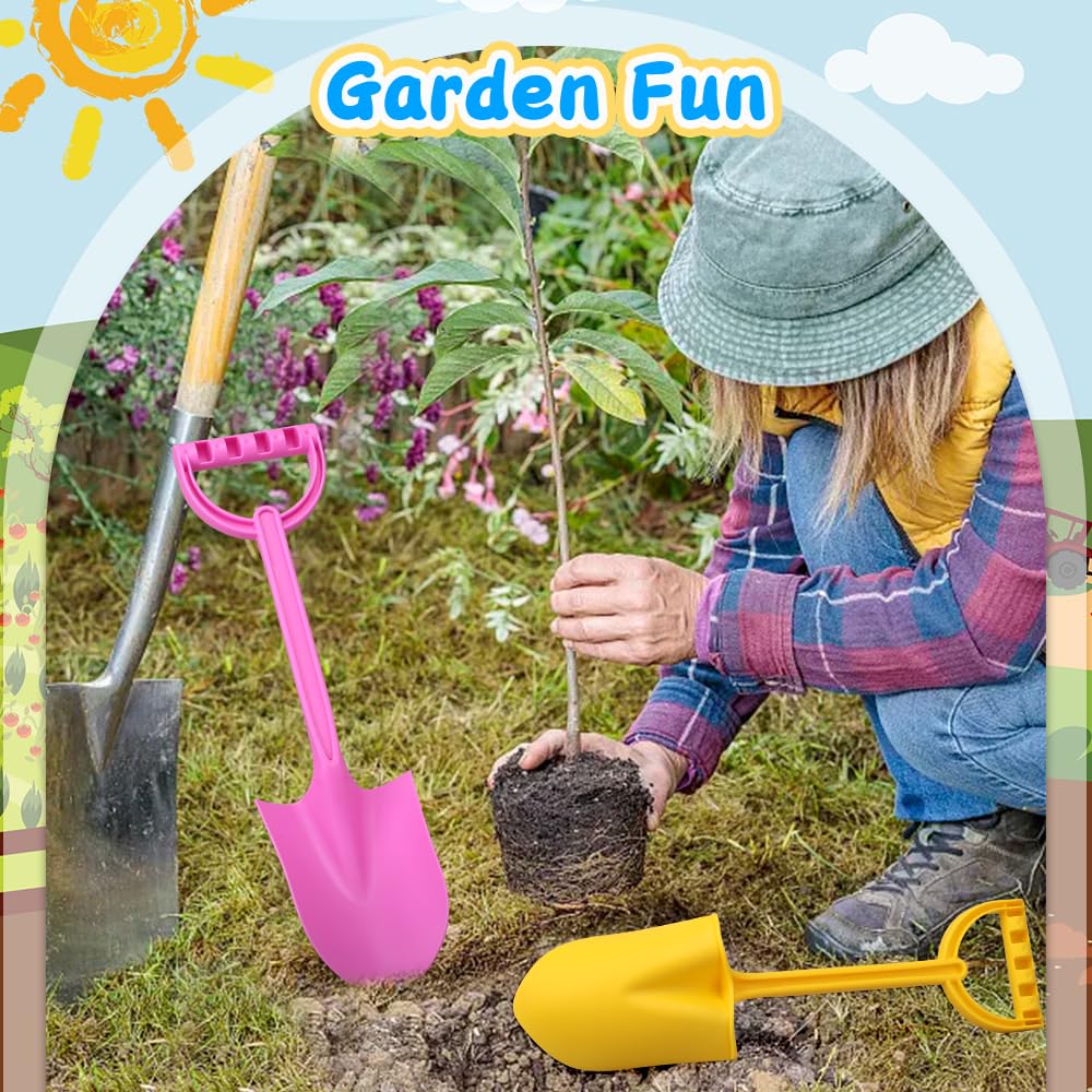 Umnodobn Large 16-Inch Beach Sand Shovels (3 Pack) - Heavy-Duty ABS Plastic Scoops for Kids and Adults