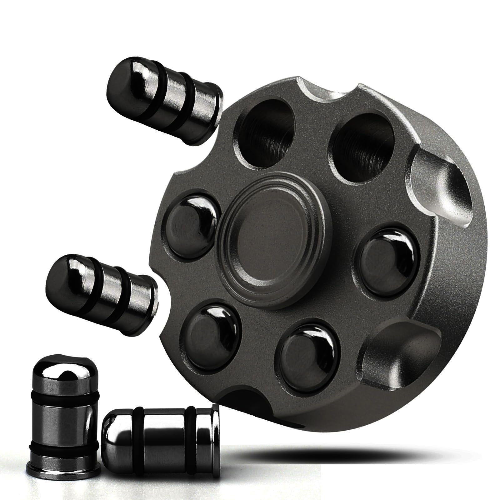 Umnodobn Metal Fidget Spinner – Gear Design with Fiber Case for Adults and Kids