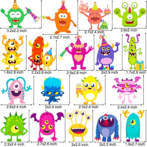 umoni 36-Piece Little Monster Cupcake Toppers – Pre-Assembled, 18 Designs, Green Theme for Baby Shower & Birthday Parties