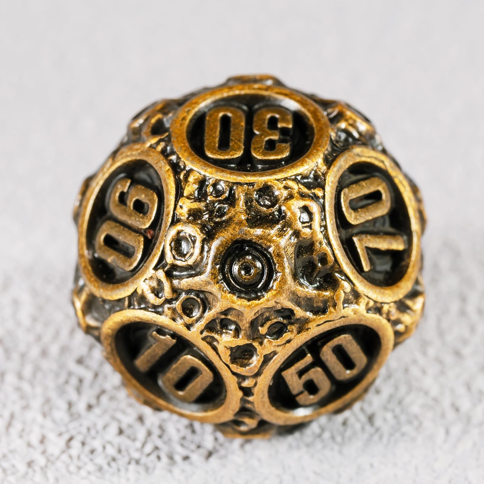 Unbeaten 7-Piece Meteorite Metal Dice Set for D&D – RPG Polyhedral Dice with Storage Box