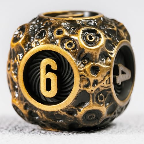 Unbeaten 7-Piece Meteorite Metal Dice Set for D&D – RPG Polyhedral Dice with Storage Box