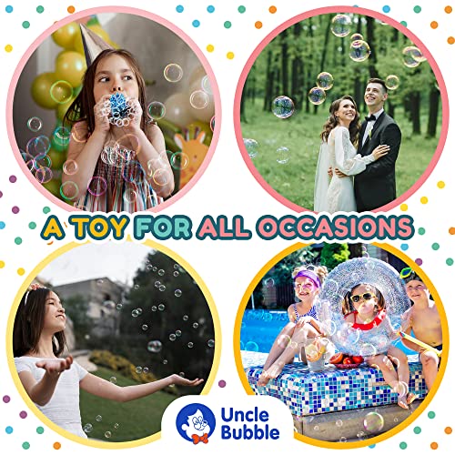 Uncle Bubble Mini Bubble Blower: Non-Toxic Confetti Bubbler for Kids, Blows Thousands of Tiny Bubbles with One Breath