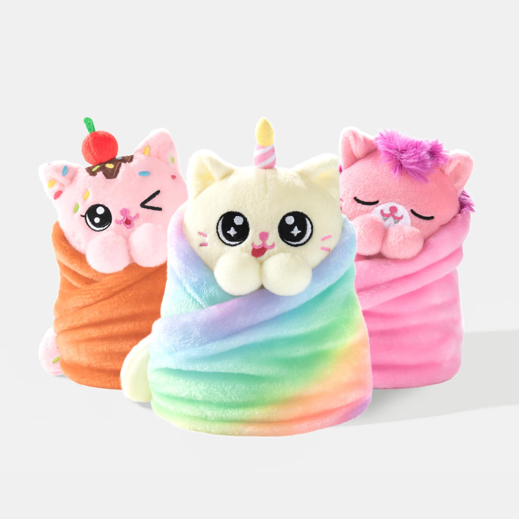 UNCUTE Purritos - Series 6 (Cotton Candy) – 6.5" Super Soft Plush Burrito Cat