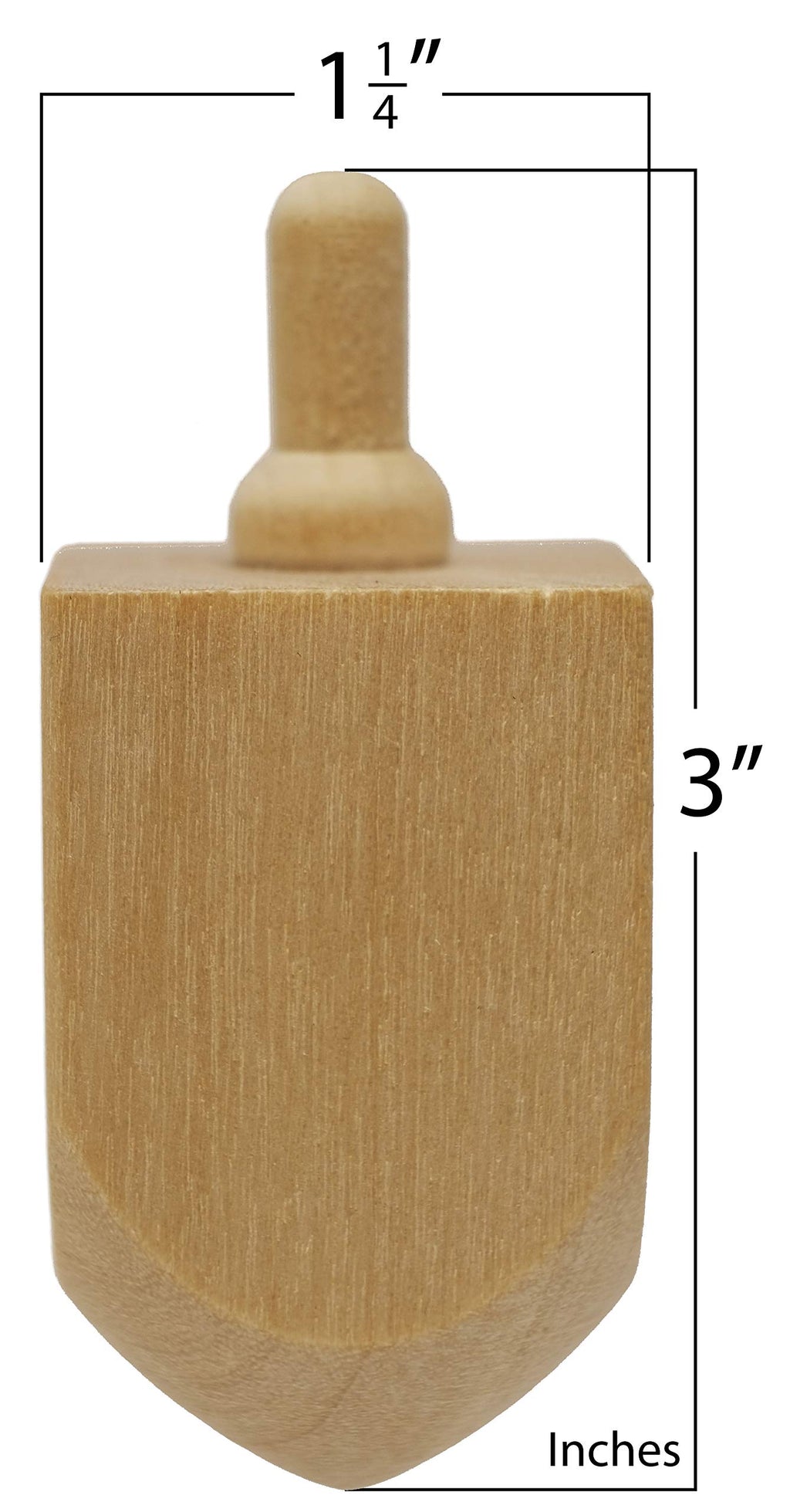Unfinished Wooden Dreidels 10-Pack: 3-Inch DIY Chanukah Dreidels for Painting