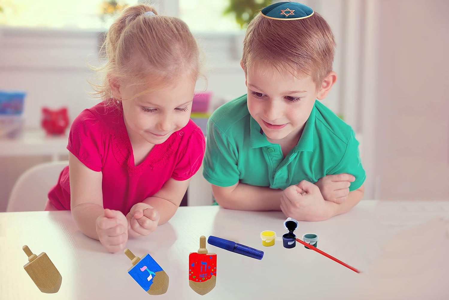 Unfinished Wooden Dreidels 10-Pack: 3-Inch DIY Chanukah Dreidels for Painting