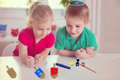 Unfinished Wooden Dreidels 10-Pack: 3-Inch DIY Chanukah Dreidels for Painting